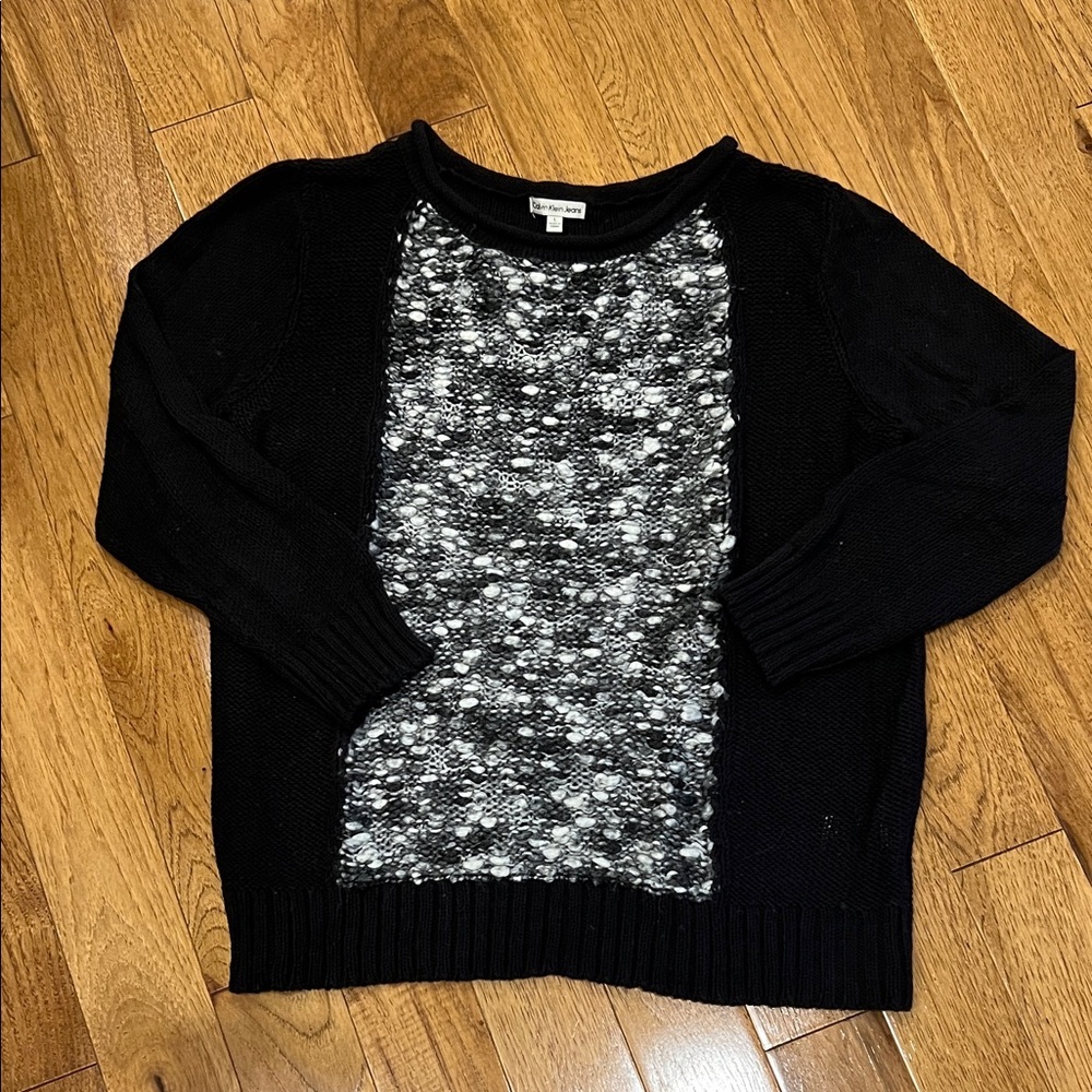 Calvin Klein Jeans Black and White Women's Sweater